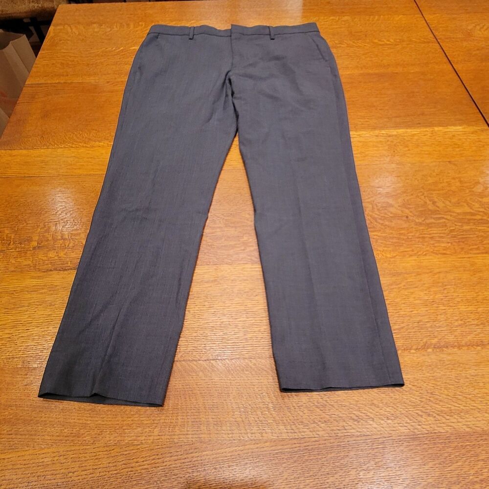 Bonobos Wool StretchDress Pants Mens 38X32 Gray Tailored Fit Flat Front